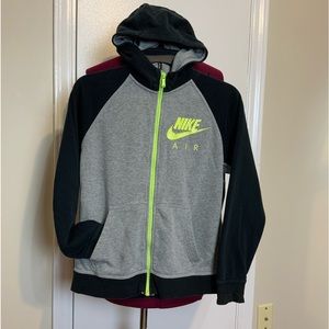 EUC Nike Zip Up Hoodie Fleece Black/Gray Sweatshirt Youth L